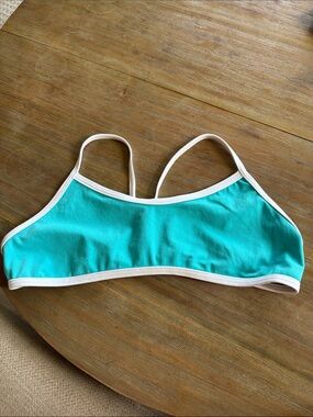 Jolyn Clothing Teal and White Bikini Top JOCELYN